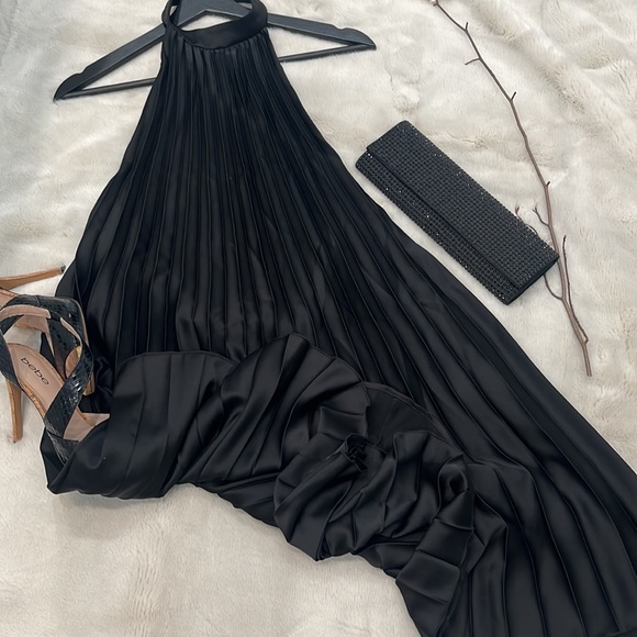 Abercrombie & Fitch Black Trapeze Pleated MinibDress Sz-M T - Picture 14 of 16